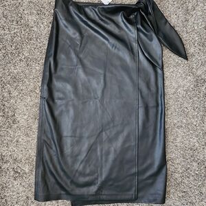 Black Faux Leather Skirt